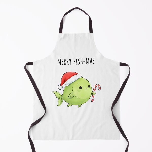 Item preview, Cute “Merry Fish-Mas” Christmas Fish with Santa Hat and Candy Cane designed and sold by Snifferius.