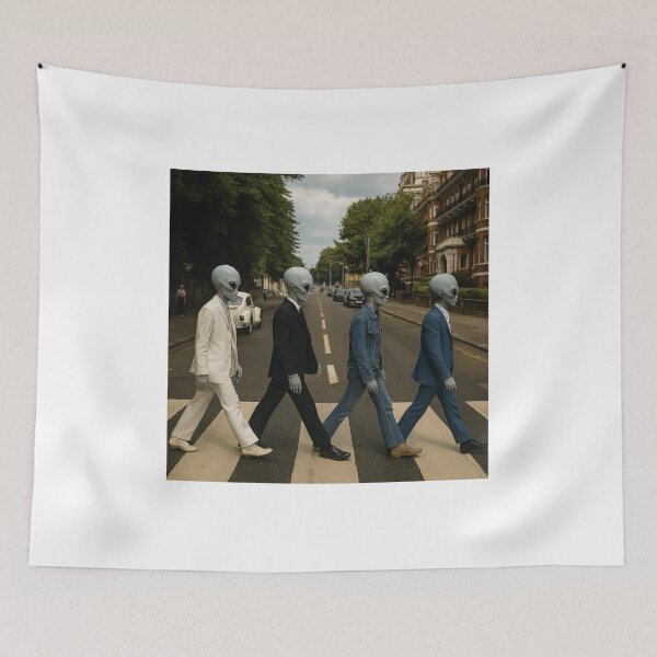 Item preview, Aliens Walking Across Abby Lane Road designed and sold by Halifaxartguy.