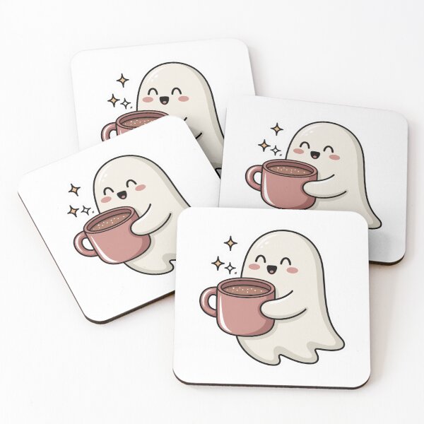 Item preview, Cute Hot Cocoa Ghost Cozy Aesthetic Sticker designed and sold by aislinglaoise.