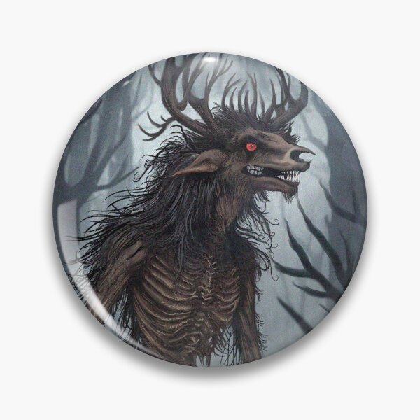 Item preview, Wendigo cryptid forest spirit illustration folklore art designed and sold by Vintage Designs +.