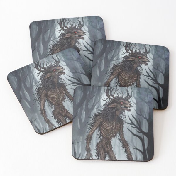 Item preview, Wendigo cryptid forest spirit illustration folklore art designed and sold by Vintage Designs +.