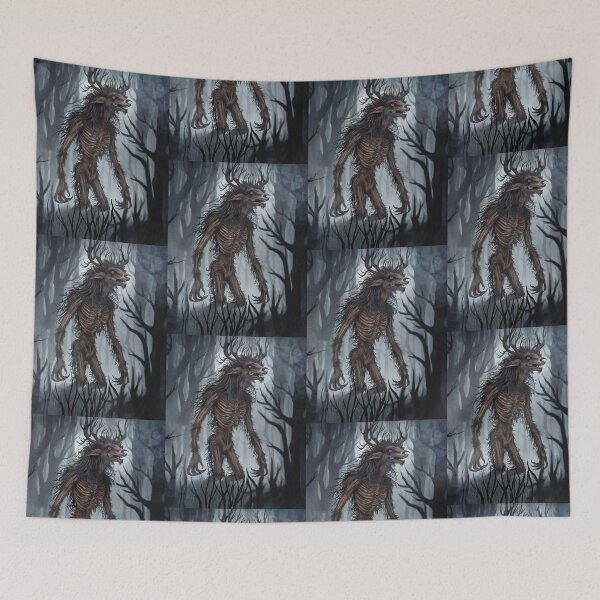 Item preview, Wendigo cryptid forest spirit illustration folklore art designed and sold by Vintage Designs +.