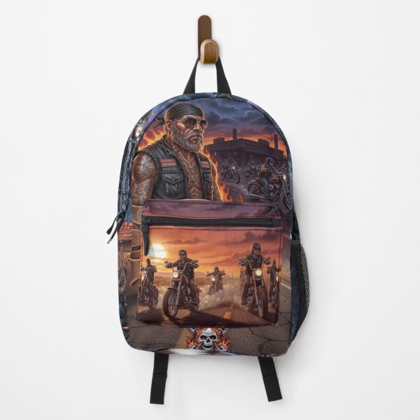 Item preview, Retro Biker Backpack | Rocker Gang Design | Motorcycle Backpack | Rebellious style designed and sold by HybridThe0ry.