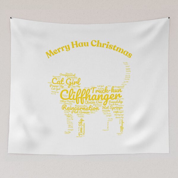 Item preview, Merry Hau Christmas – Anime Dog Word Art designed and sold by KamiVerse.