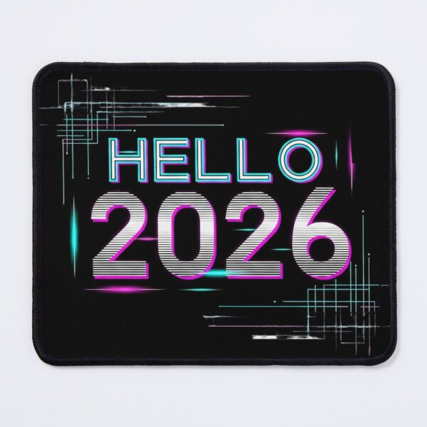 Item preview, Hello 2026 Y2K Tech Aesthetic T-Shirt | Retro Futurist New Year | 90s 2000s Cyberpunk Apparel designed and sold by Design_Your_Day.