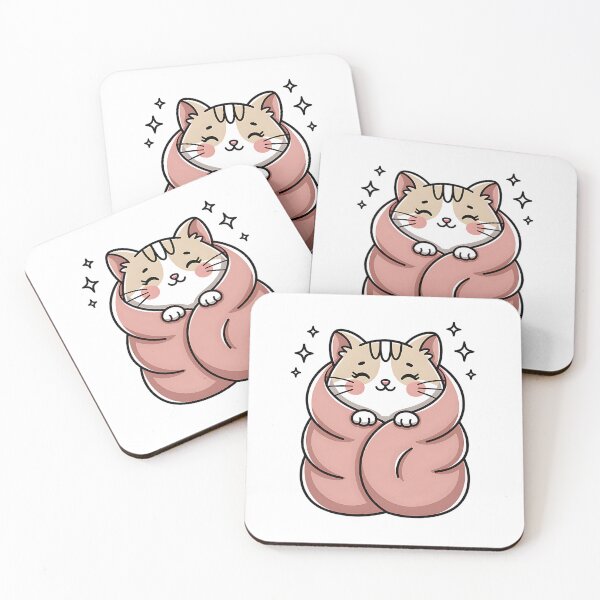 Item preview, Cozy Cat Wrapped in Blanket Cute Comfort Sticker designed and sold by aislinglaoise.