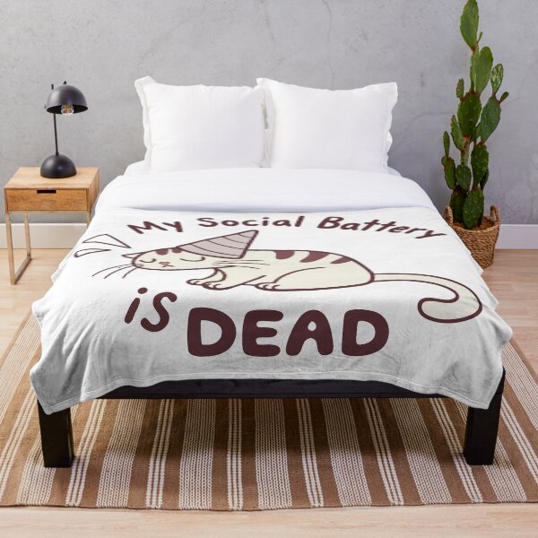 Item preview, My Social Battery Is Dead Cat - Funny Introvert Humor  designed and sold by Moni50 Studio.