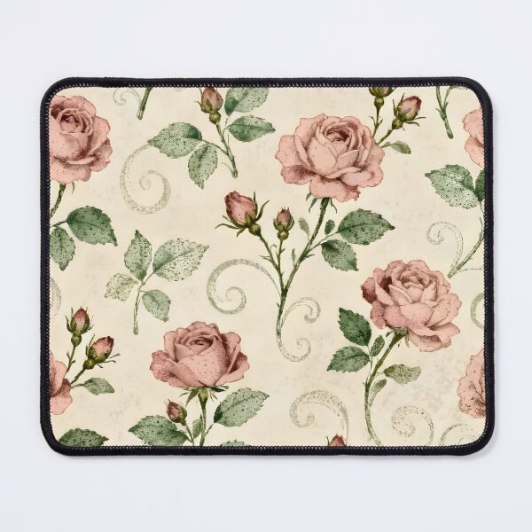 Item preview, Handdrawn Rose style, rose pattern, pink and green hues flowers designed and sold by Cosmopolis.