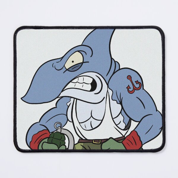 Item preview, War Shark angry military fish boy illustration cartoon designed and sold by Vintage Designs +.