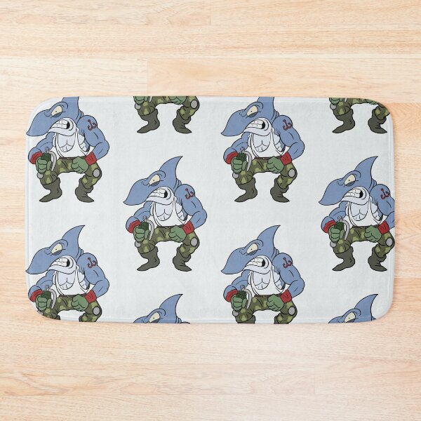 Item preview, War Shark angry military fish boy illustration cartoon designed and sold by Vintage Designs +.