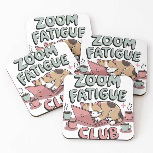Item preview, Zoom Fatigue Club Sleepy Cat Sticker & Phone Case Design designed and sold by aislinglaoise.
