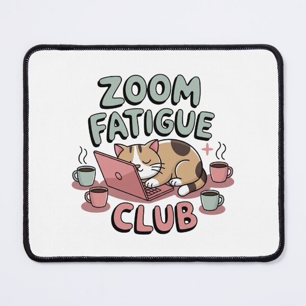 Item preview, Zoom Fatigue Club Sleepy Cat Sticker & Phone Case Design designed and sold by aislinglaoise.