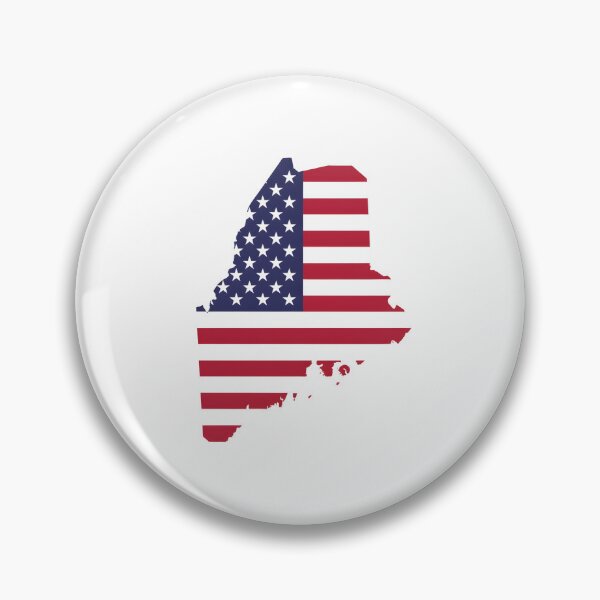 Item preview, Maine USA Flag Silhouette – Stars and Stripes State Outline designed and sold by Paper Drip.