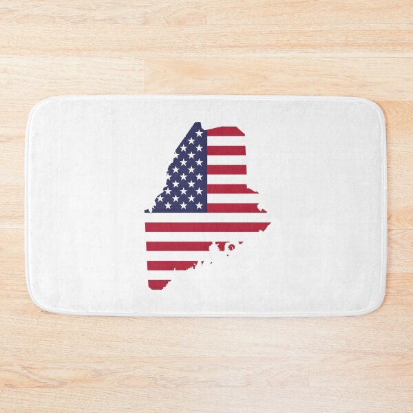Item preview, Maine USA Flag Silhouette – Stars and Stripes State Outline designed and sold by Paper Drip.
