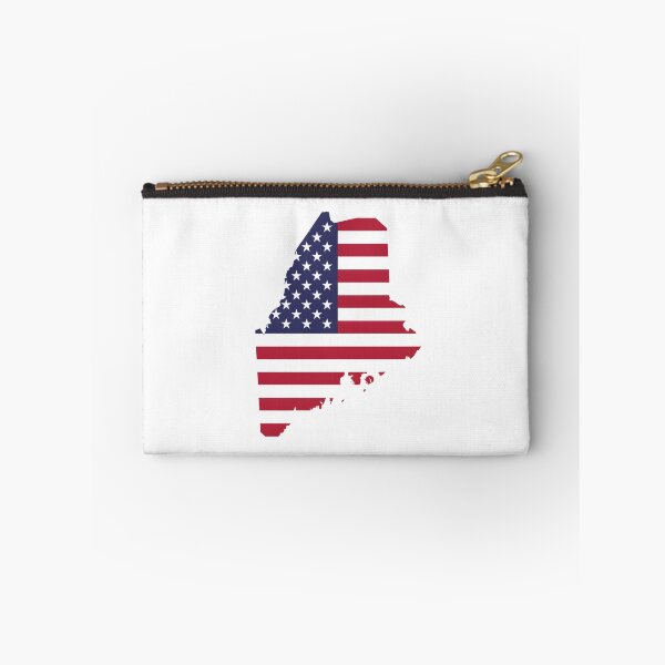 Item preview, Maine USA Flag Silhouette – Stars and Stripes State Outline designed and sold by Paper Drip.