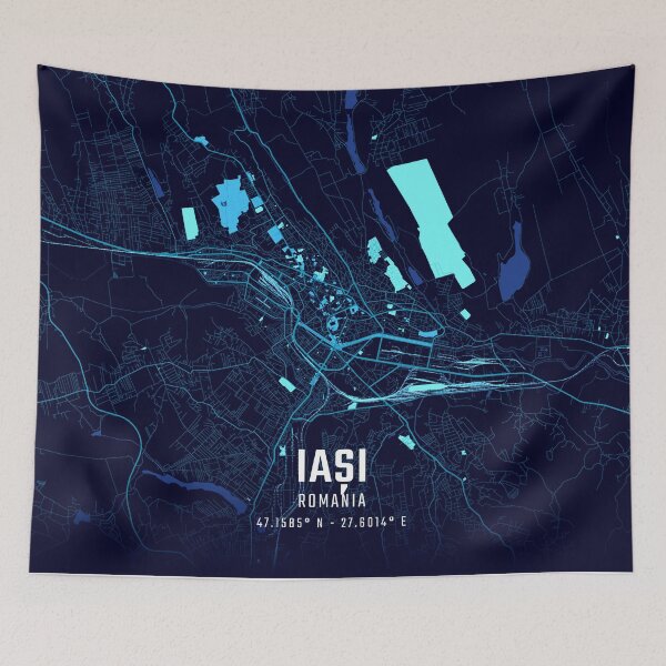 Item preview, Iași Midnight City Map designed and sold by HomeLivingCo.