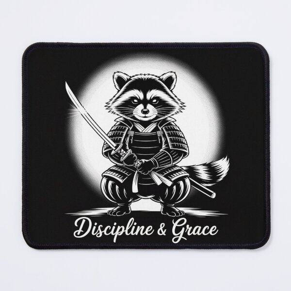 Item preview, Stoic Raccoon Samurai – Discipline & Grace designed and sold by AndrewYoko.