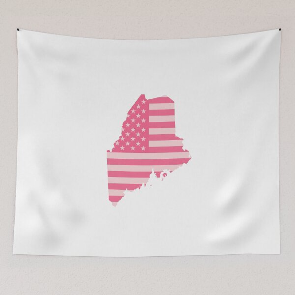 Item preview, Maine State Pop Pink Stars & Stripes – Trendy Pink designed and sold by Paper Drip.