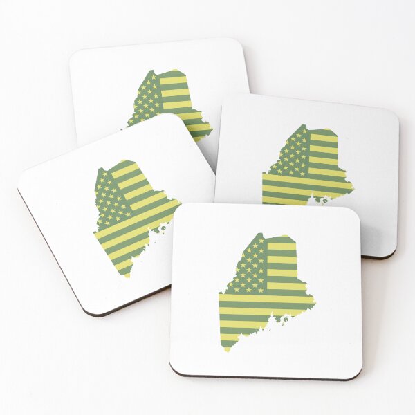 Item preview, Maine Vintage State Flag – Green & Gold Americana designed and sold by Paper Drip.