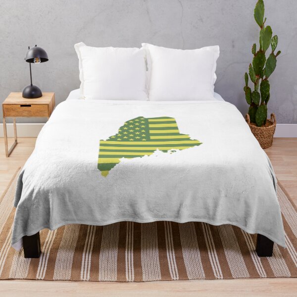 Item preview, Maine Vintage State Flag – Green & Gold Americana designed and sold by Paper Drip.