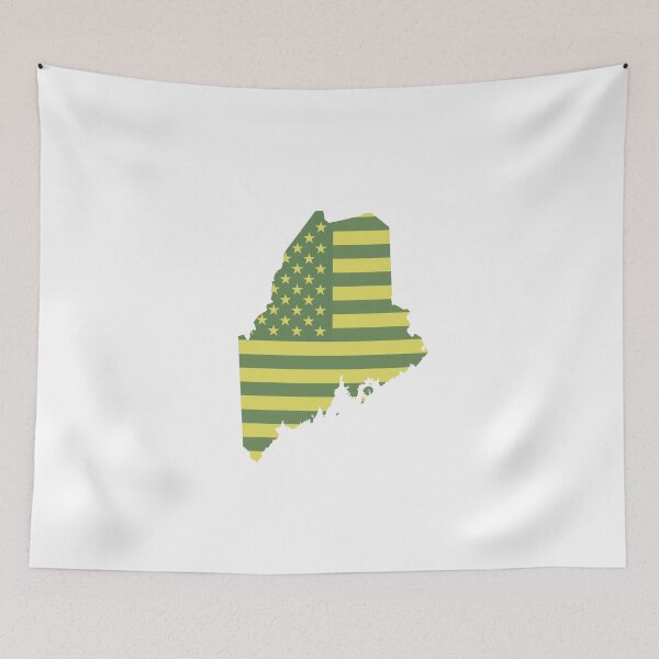 Item preview, Maine Vintage State Flag – Green & Gold Americana designed and sold by Paper Drip.