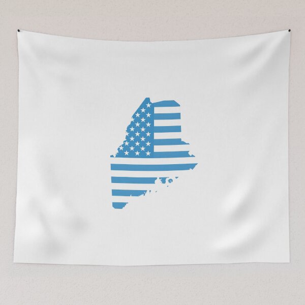 Item preview, Maine Stars & Stripes State Silhouette – Classic Americana designed and sold by Paper Drip.