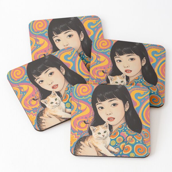 Item preview, Retro Japan Cute Girl Cat designed and sold by Vintage City.