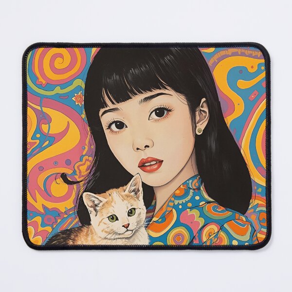 Item preview, Retro Japan Cute Girl Cat designed and sold by Vintage City.
