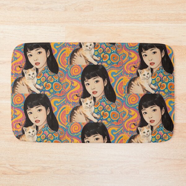 Item preview, Retro Japan Cute Girl Cat designed and sold by Vintage City.