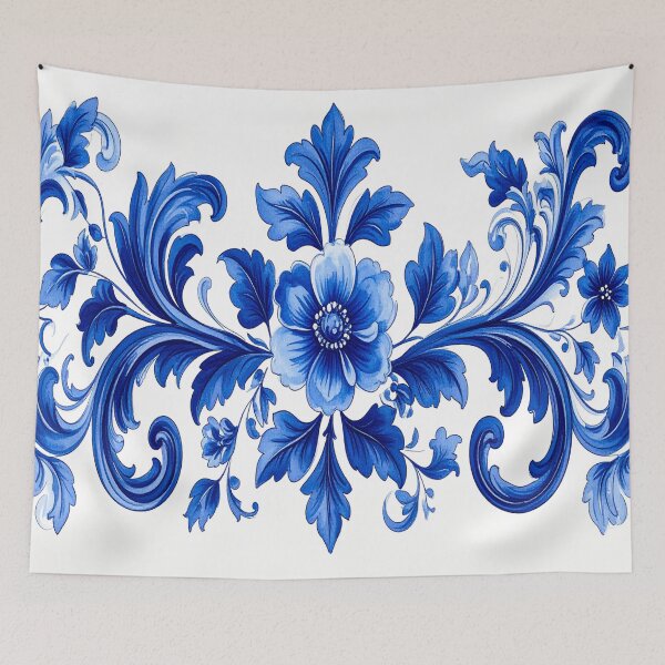 Item preview, Delft Blue Floral Pattern – Classic Dutch Design designed and sold by DutchView22.