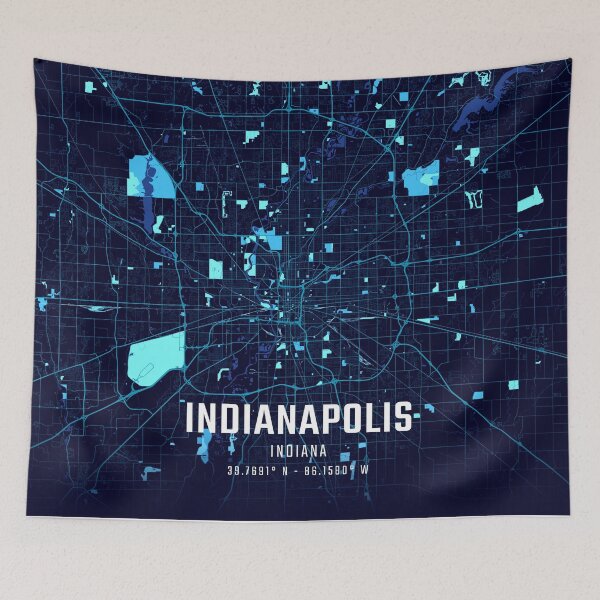 Item preview, Indianapolis Midnight City Map designed and sold by HomeLivingCo.