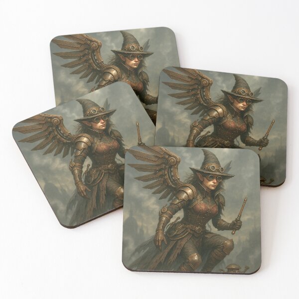 Item preview, Steampunk Harpy in Foggy Cityscape designed and sold by WhiteWolfe0127.