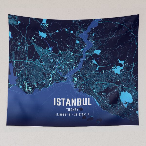 Item preview, Istanbul Midnight City Map designed and sold by HomeLivingCo.