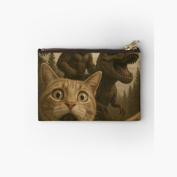 Item preview, Funny UFO Selfie Cat Bigfoot and T Rex. Hilarious UFO Cat Lover Meme designed and sold by ahmed2751989.
