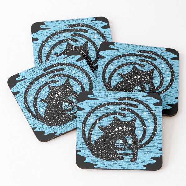 Item preview, Celestial Twin-Headed Black Cat - Pixel Art designed and sold by HeatherUnderground.