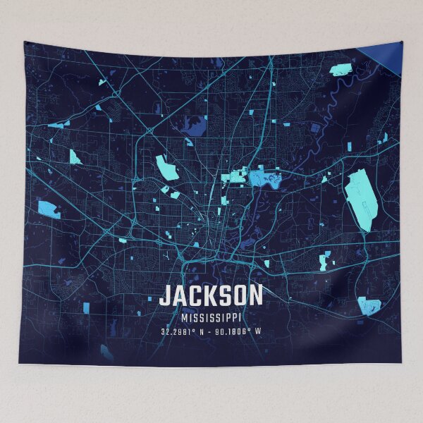 Item preview, Jackson Midnight City Map designed and sold by HomeLivingCo.