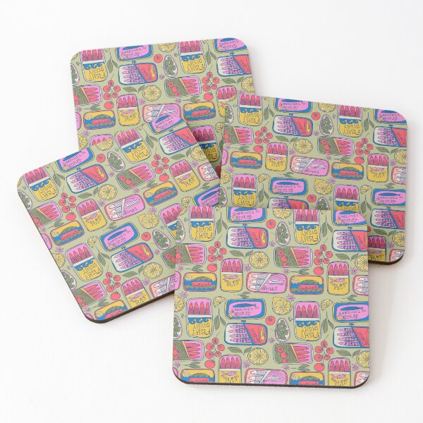 Item preview, Retro sardines tin canned pattern vintage food illustration  designed and sold by Kimmygowland.