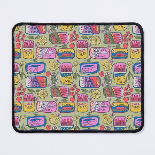 Item preview, Retro sardines tin canned pattern vintage food illustration designed and sold by Kimmygowland.