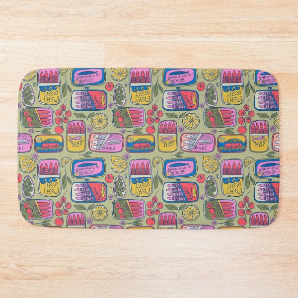 Item preview, Retro sardines tin canned pattern vintage food illustration  designed and sold by Kimmygowland.