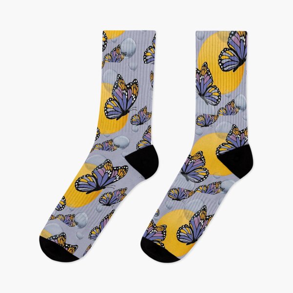 Item preview, Modern Sunny Days- Rainy Days Butterflies in Purple Lavender and Golden Yellow designed and sold by ABG Inspirational Art.