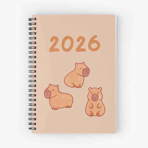Item preview, cute capybara 2026 planner kawaii beige aesthetic designed and sold by winterpumpkin.