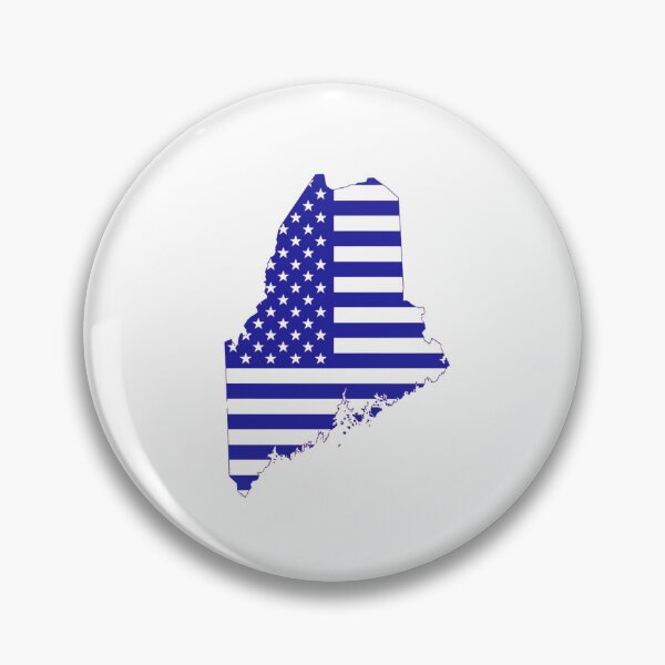 Item preview, Maine USA Flag Silhouette – Stars and Stripes State Outline designed and sold by Paper Drip.