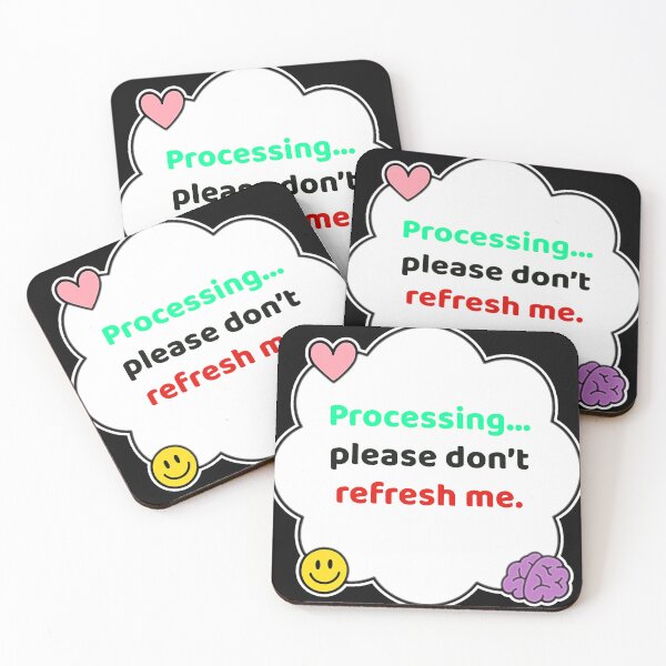 Item preview, Coping Humor – Processing Please Wait – Gift for Burnout Survivors – Cute Soft Sticker designed and sold by JacobKAurumhead.