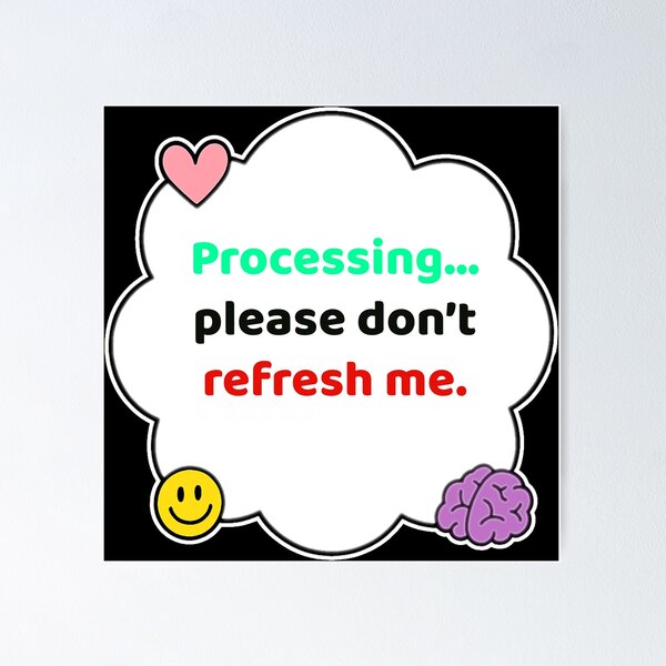 Item preview, Coping Humor – Processing Please Wait – Gift for Burnout Survivors – Cute Soft Sticker designed and sold by JacobKAurumhead.