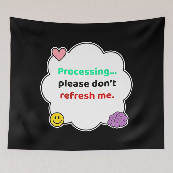 Item preview, Coping Humor – Processing Please Wait – Gift for Burnout Survivors – Cute Soft Sticker designed and sold by JacobKAurumhead.