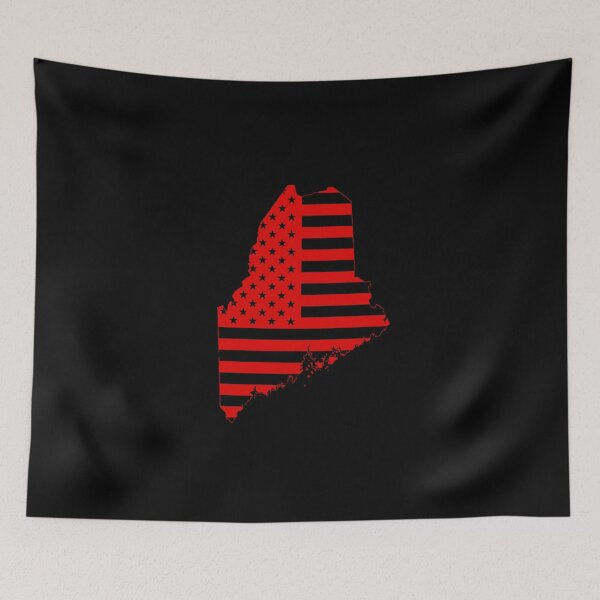Item preview, Maine  USA Flag Silhouette – Stars and Stripes State Outline designed and sold by Paper Drip.