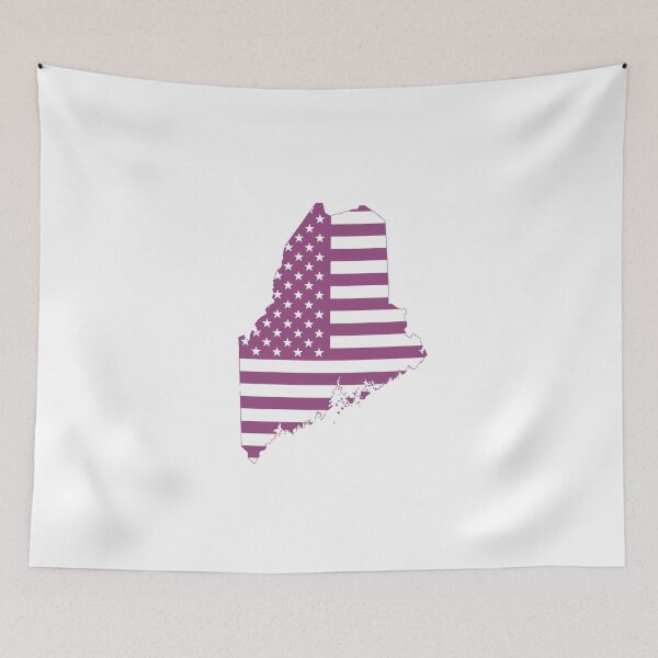 Item preview, Maine USA Flag Silhouette – Stars and Stripes State Outline designed and sold by Paper Drip.
