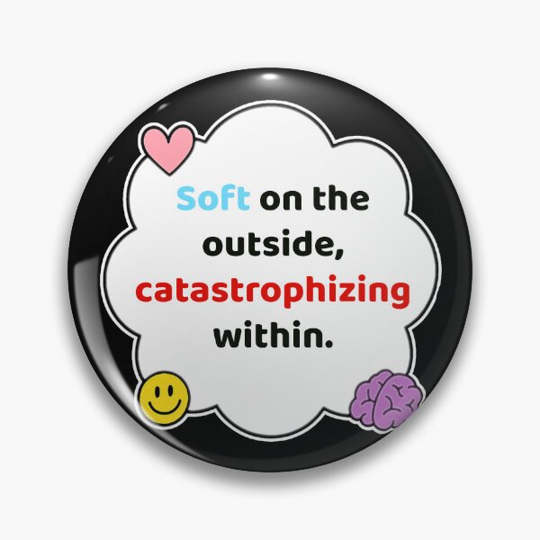 Item preview, Coping Humor – Soft Outside Catastrophizing Inside – Gift for Anxious Introverts – Cute Soft Sticker designed and sold by JacobKAurumhead.