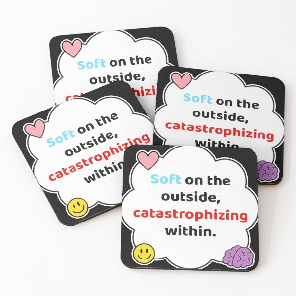 Item preview, Coping Humor – Soft Outside Catastrophizing Inside – Gift for Anxious Introverts – Cute Soft Sticker designed and sold by JacobKAurumhead.