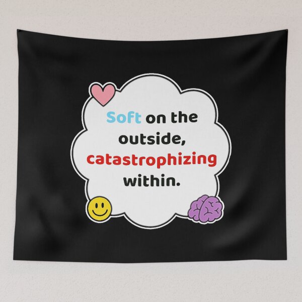 Item preview, Coping Humor – Soft Outside Catastrophizing Inside – Gift for Anxious Introverts – Cute Soft Sticker designed and sold by JacobKAurumhead.